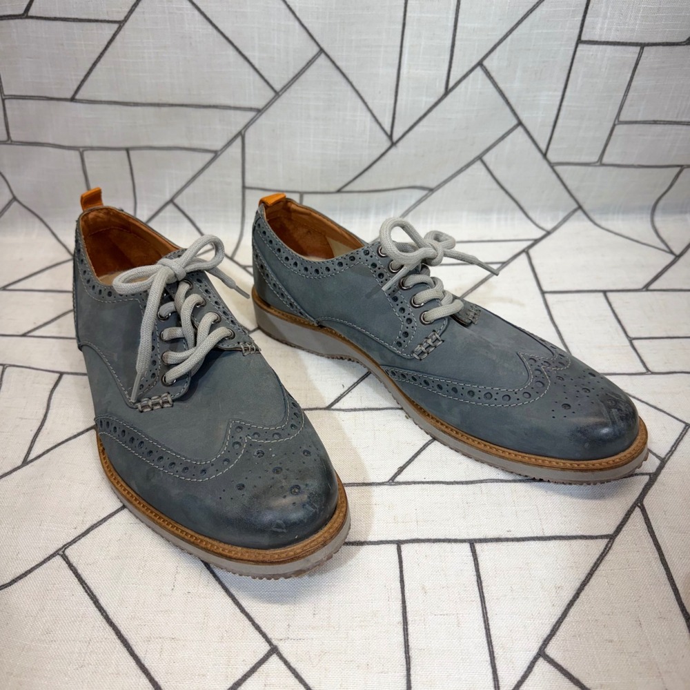 Tommy Bahama Elliot Wingtip‎ Oxfords 10.5M Blue Leather Brogue TFM00174-442